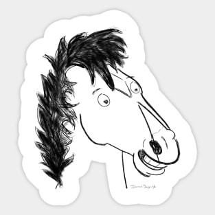 Portrait of A Horseman - Black Sticker